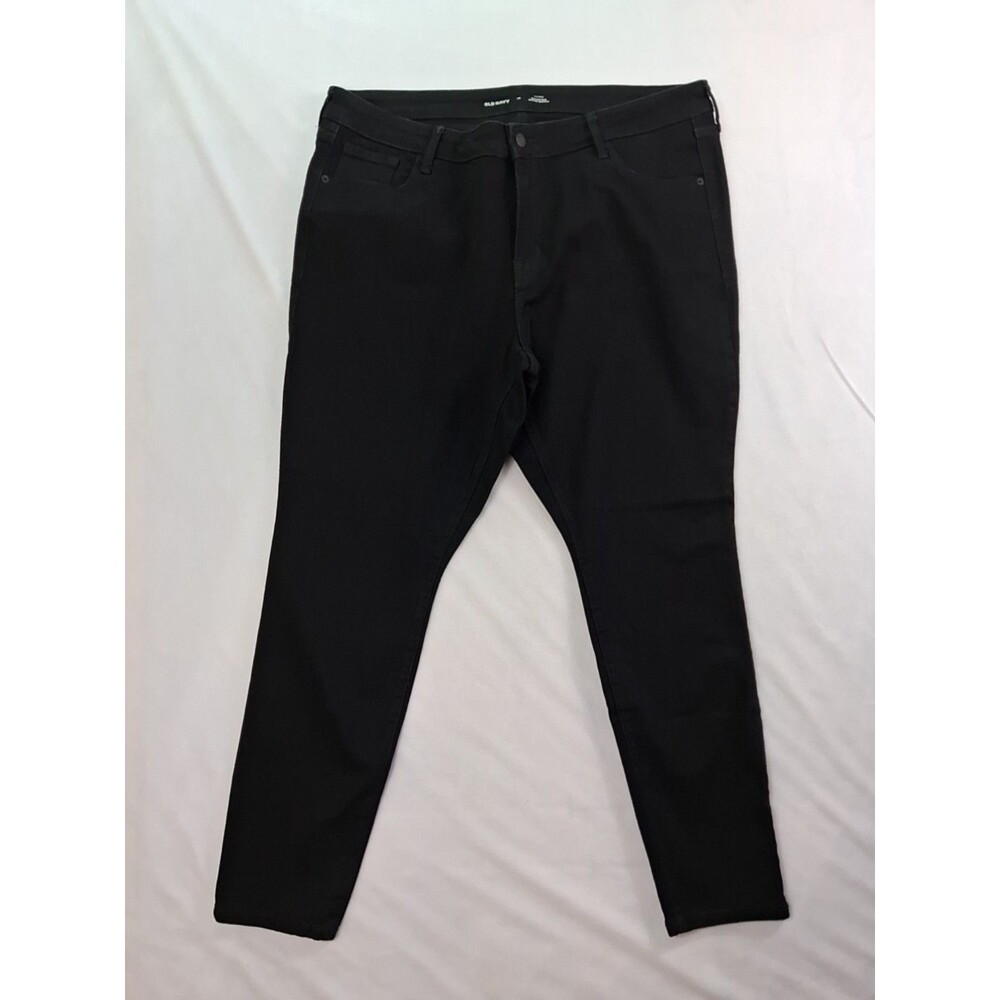 Old Navy Jeans Womens Size18 Black Dark Wash Mid Rise Rockstar Super Skinny